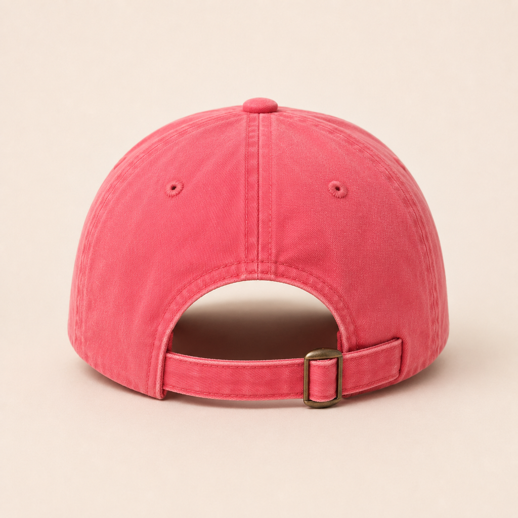 Tidal Aura Embroidered Coastal Cap – Red Washed Cotton Baseball Hat
