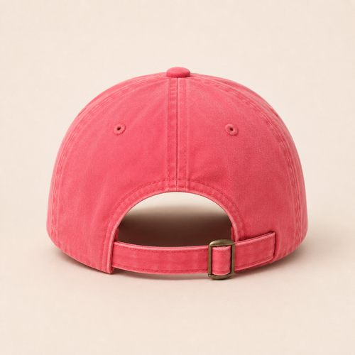 Tidal Aura Embroidered Coastal Cap – Red Washed Cotton Baseball Hat